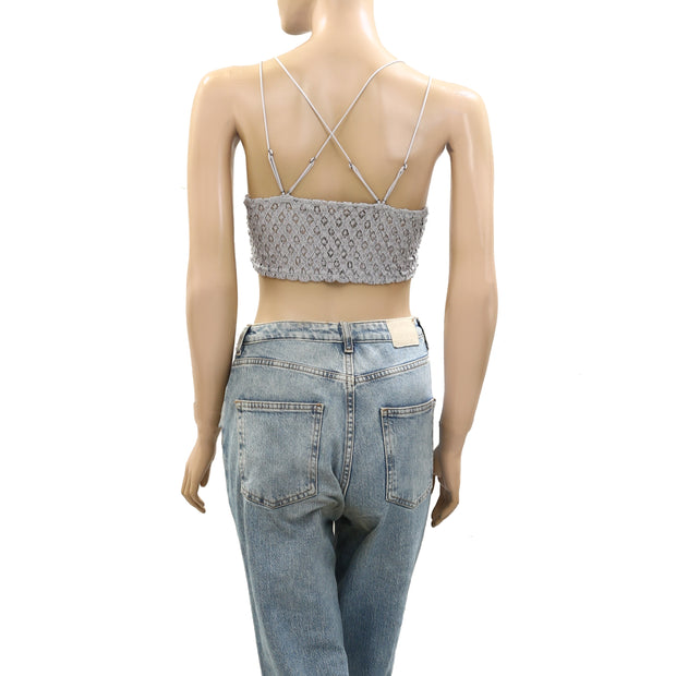 Free People FP One Adella Bralette Embroidered Cropped Top