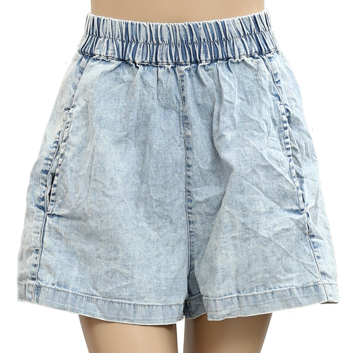 Free People We The Free Get Free Chambray Pull-On Shorts