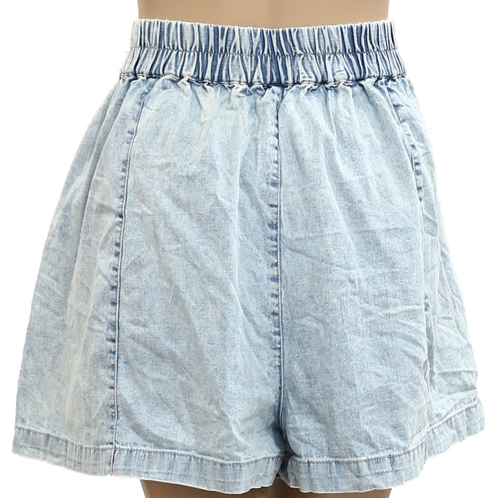 Free People We The Free Get Free Chambray Pull-On Shorts