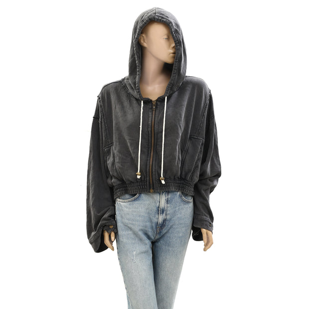 Free People Mix-Up Sweatshirt Hoodie Jacket Top