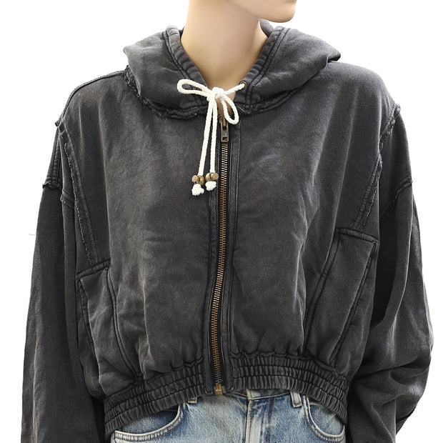 Free People Mix-Up Sweatshirt Hoodie Jacket Top