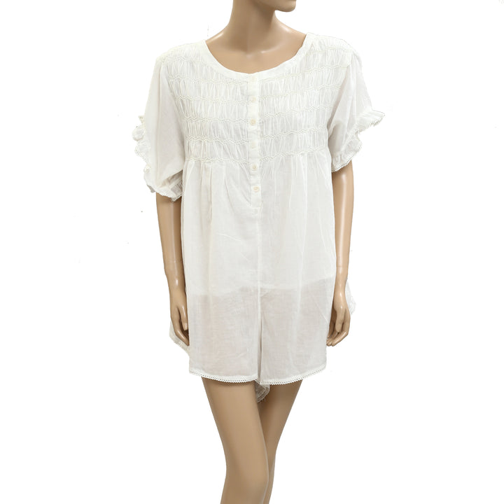 Free People Ruched Lace Romper