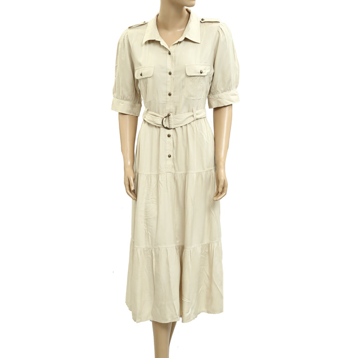 Aeropostale Aero Girls Short Sleeves Tiered Midi Dress