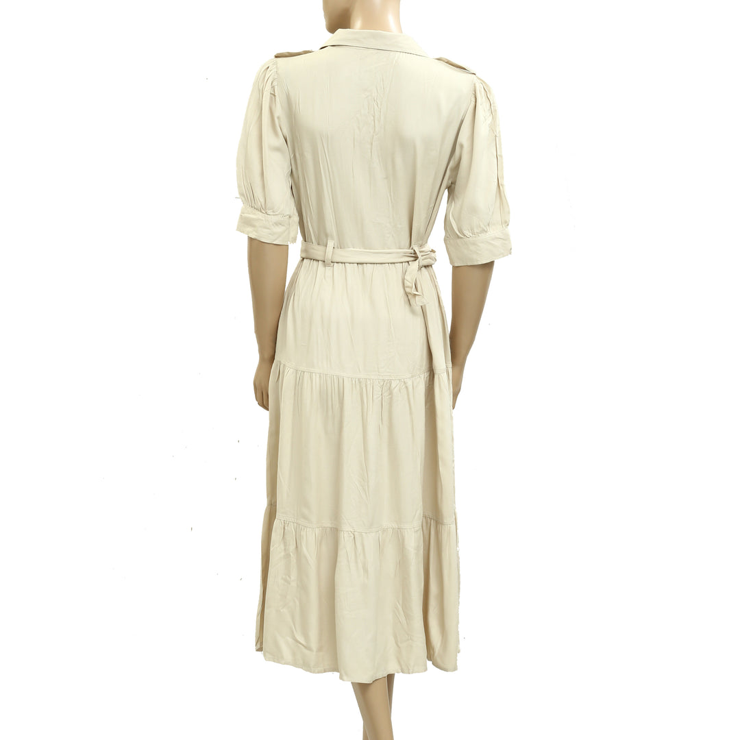 Aeropostale Aero Girls Short Sleeves Tiered Midi Dress