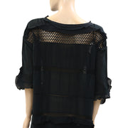 Isabel Marant Etoile Crochet Lace Black Mini Dress