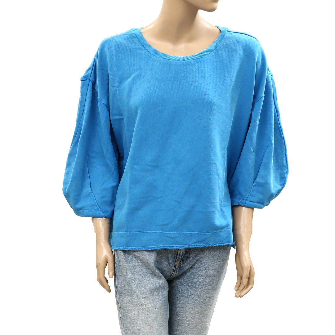 Anthropologie Kris Pleated Sweatshirt Top