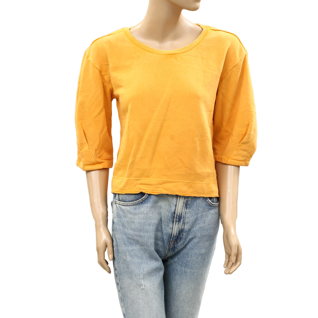 Anthropologie Kris Pleated Sweatshirt Top