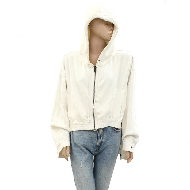 Free People Mix-Up Sweatshirt Hoodie Jacket Top