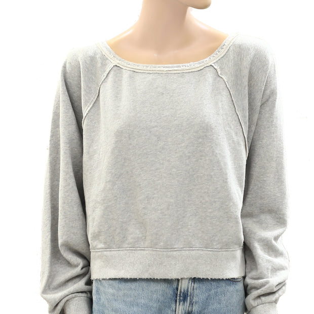 Free People Solid Cotton Sweatshirt Top