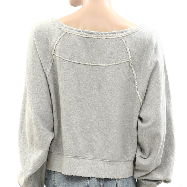 Free People Solid Cotton Sweatshirt Top