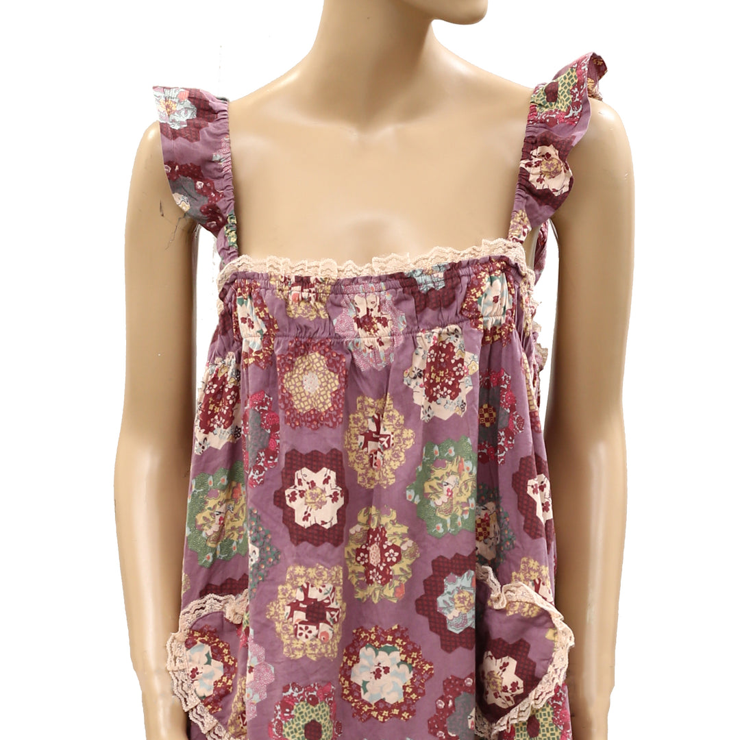 Urban Outfitters Out From Under Hearts Desire Lace Trim Lounge Dress