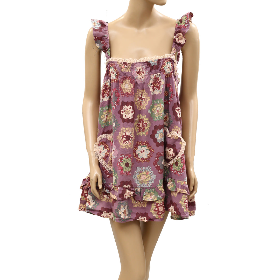 Urban Outfitters Out From Under Hearts Desire Lace Trim Lounge Dress