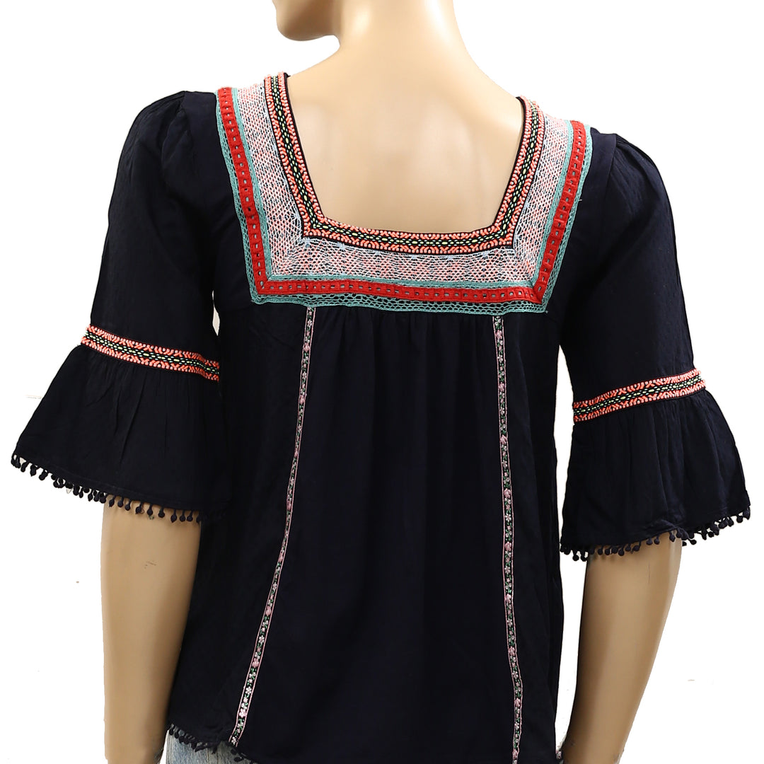 Anthropologie Dakota Embroidered Blouse Top