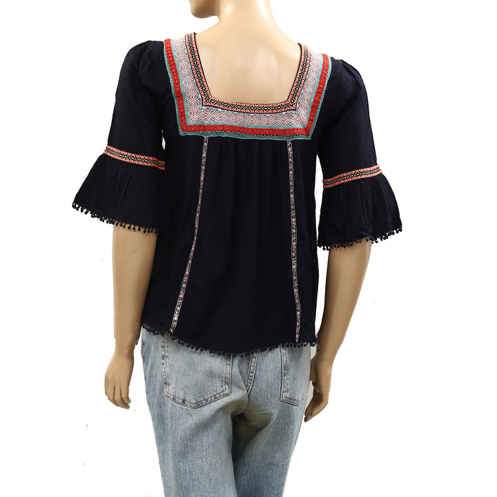 Anthropologie Dakota Embroidered Blouse Top