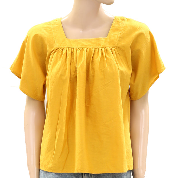 Frye x Anthropologie Marin Yellow Blouse Top