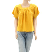 Frye x Anthropologie Marin Yellow Blouse Top