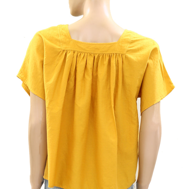 Frye x Anthropologie Marin Yellow Blouse Top