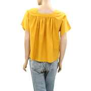 Frye x Anthropologie Marin Yellow Blouse Top