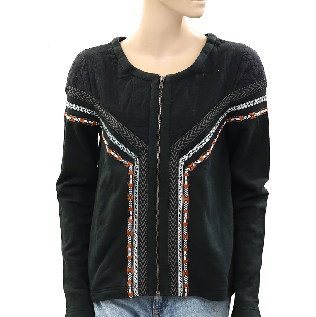 Ecote Urban Outfitters Embroidered Black Jacket Top