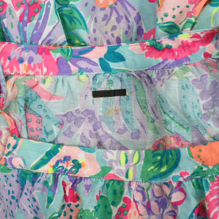Lilly Pulitzer Girls Mini Dress Lace Fruit Print Tiered Kids