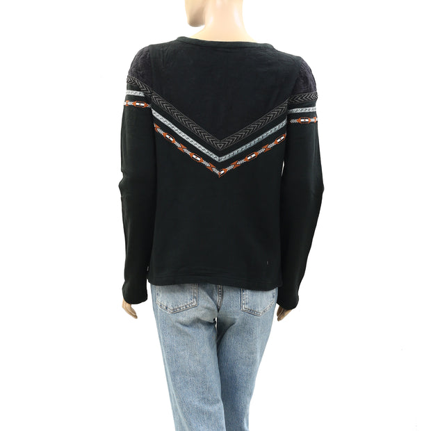 Ecote Urban Outfitters Embroidered Black Jacket Top