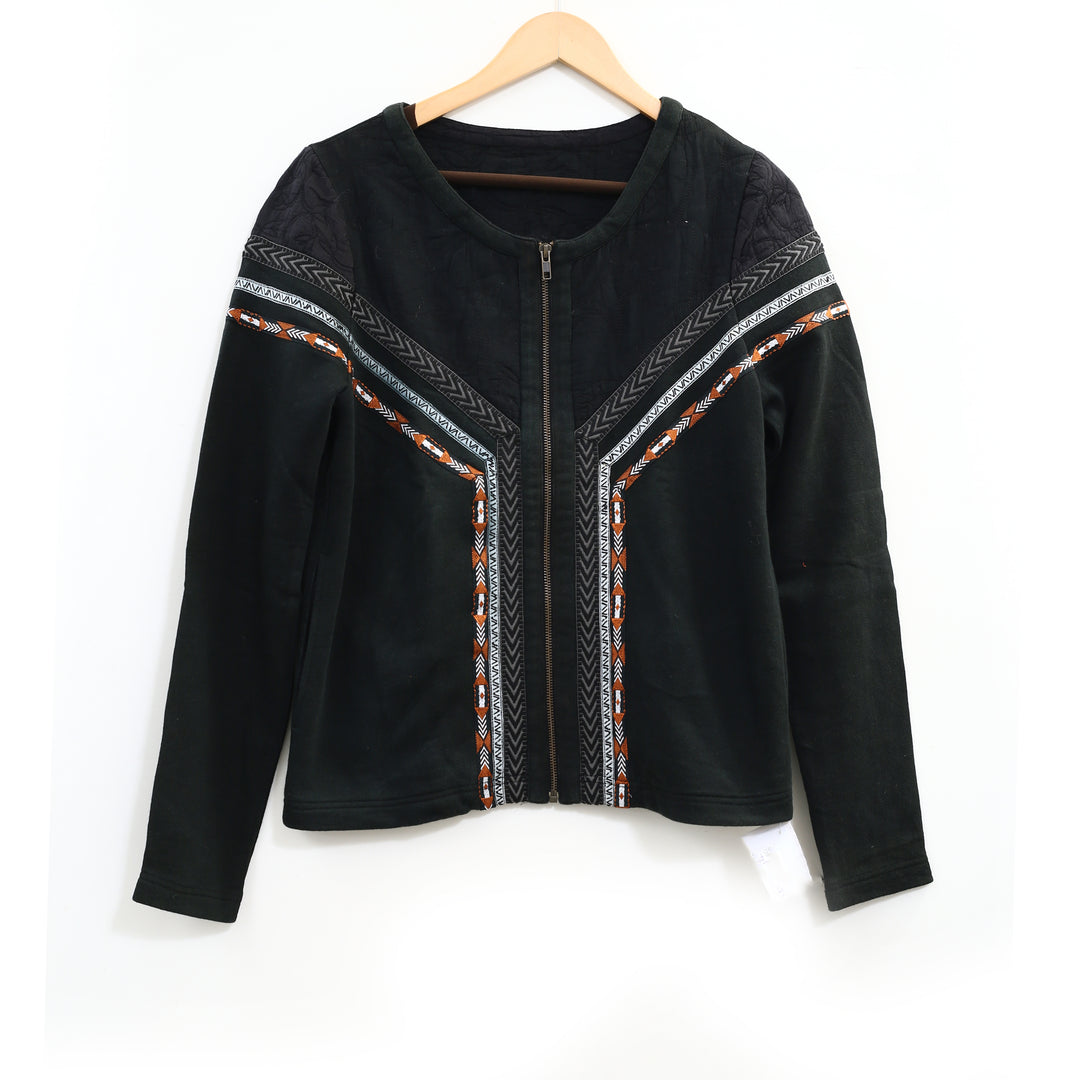 Ecote Urban Outfitters Embroidered Black Jacket Top