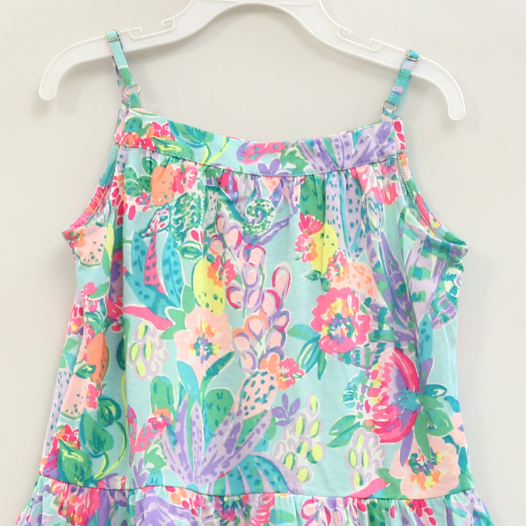 Lilly Pulitzer Kids Girls Mini Dress Tiered Floral Print