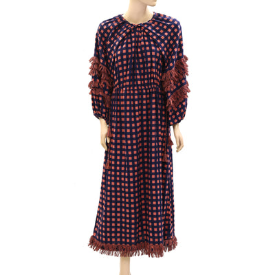 Ulla Johnson Plaid Printed Midi Dress