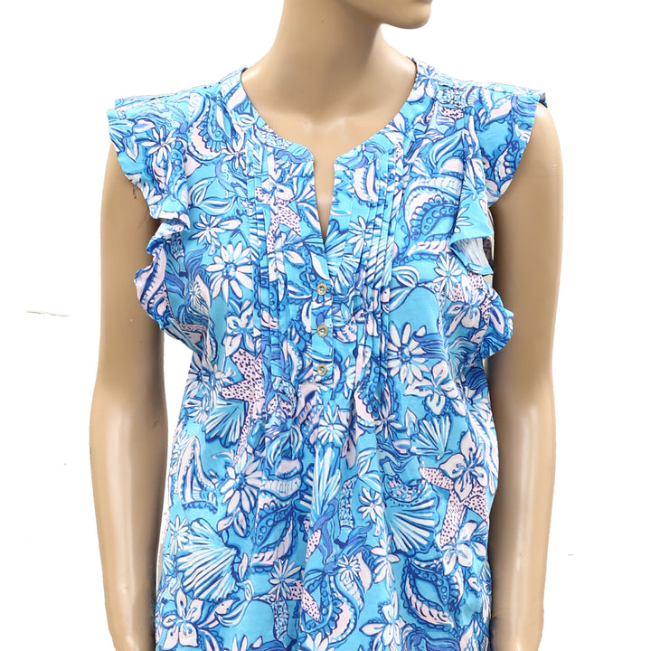 Lilly Pulitzer Golda Blouse Top Amalfi Sound The Sirens