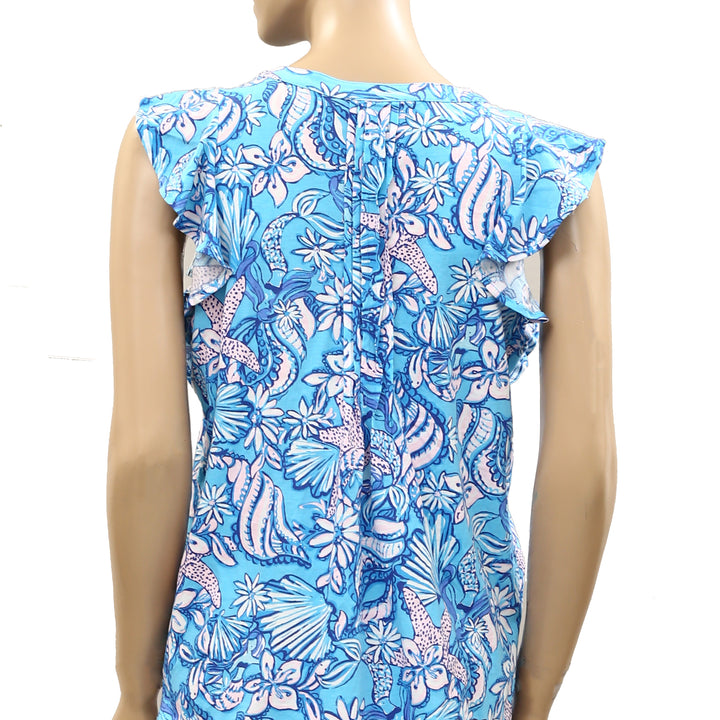 Lilly Pulitzer Golda Blouse Top Amalfi Sound The Sirens