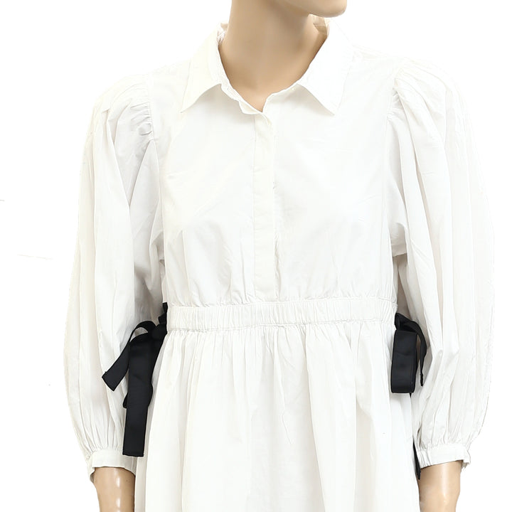 Maeve Anthropologie White Cotton Tunic Mini Dress