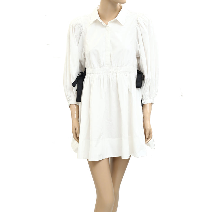 Maeve Anthropologie White Cotton Tunic Mini Dress