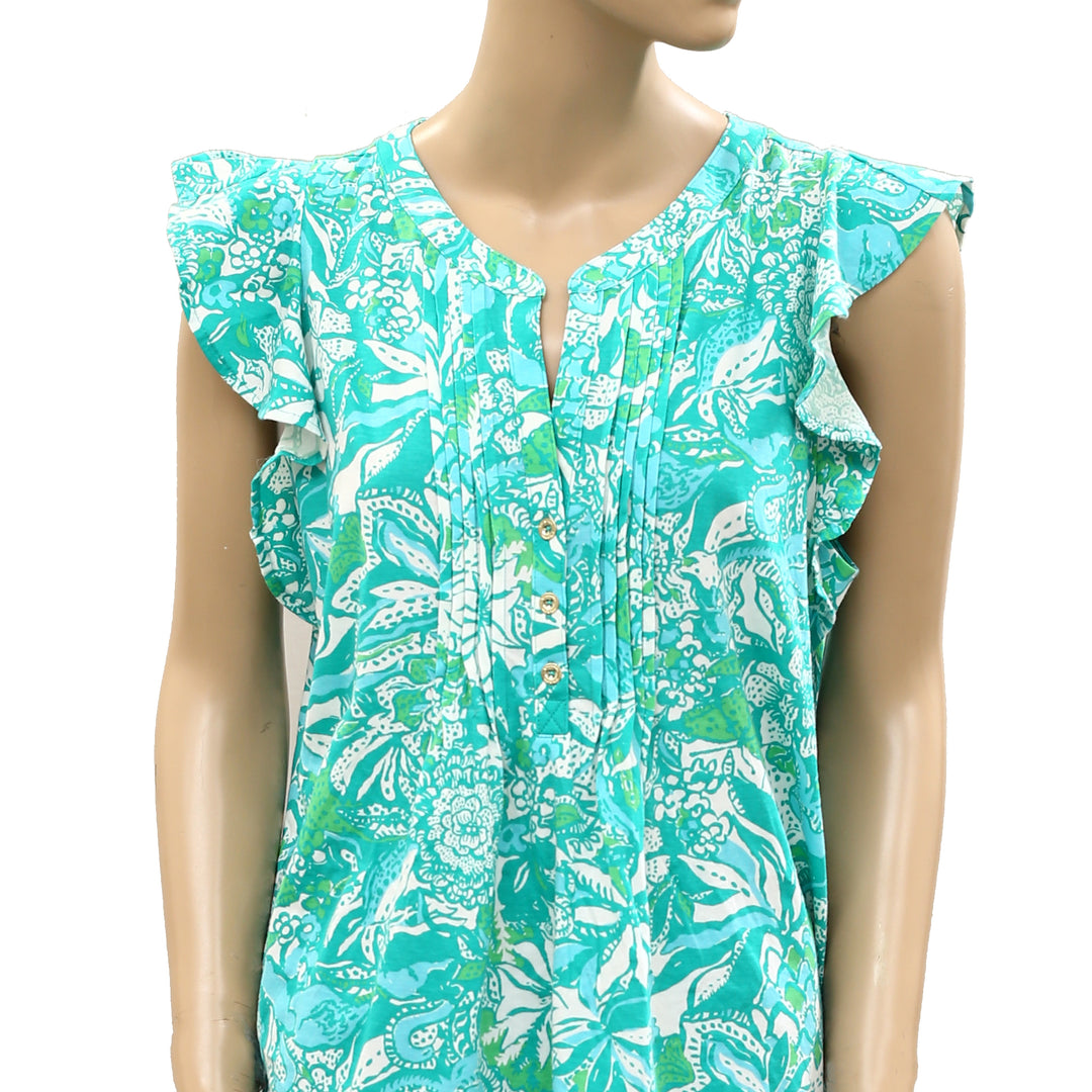 Lilly Pulitzer Golda Blouse Top Amalfi Sound The Sirens