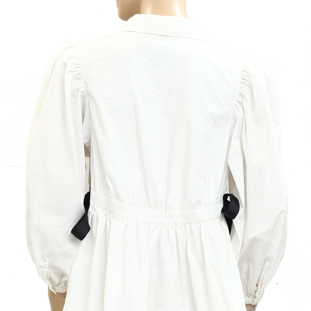 Maeve Anthropologie White Cotton Tunic Mini Dress