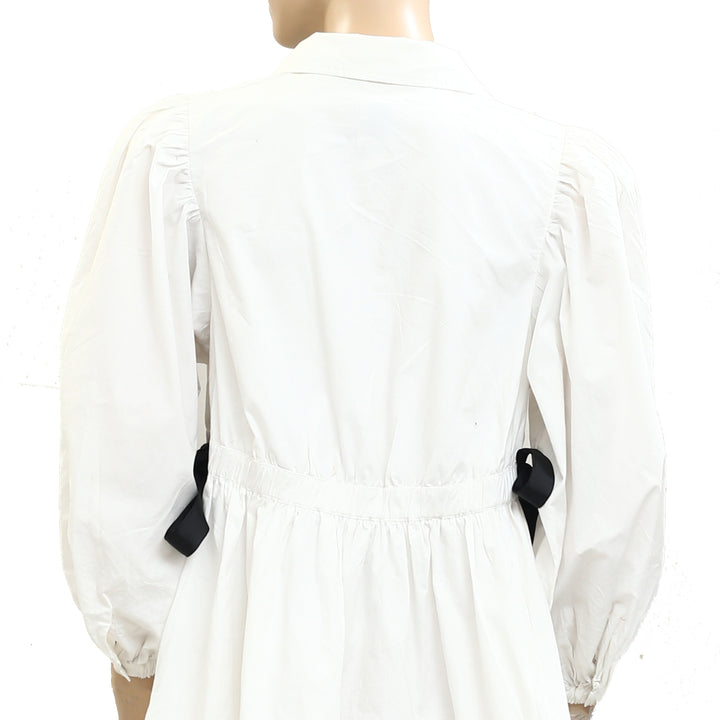 Maeve Anthropologie White Cotton Tunic Mini Dress