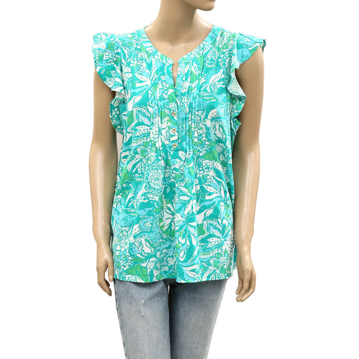 Lilly Pulitzer Golda Blouse Top Amalfi Sound The Sirens