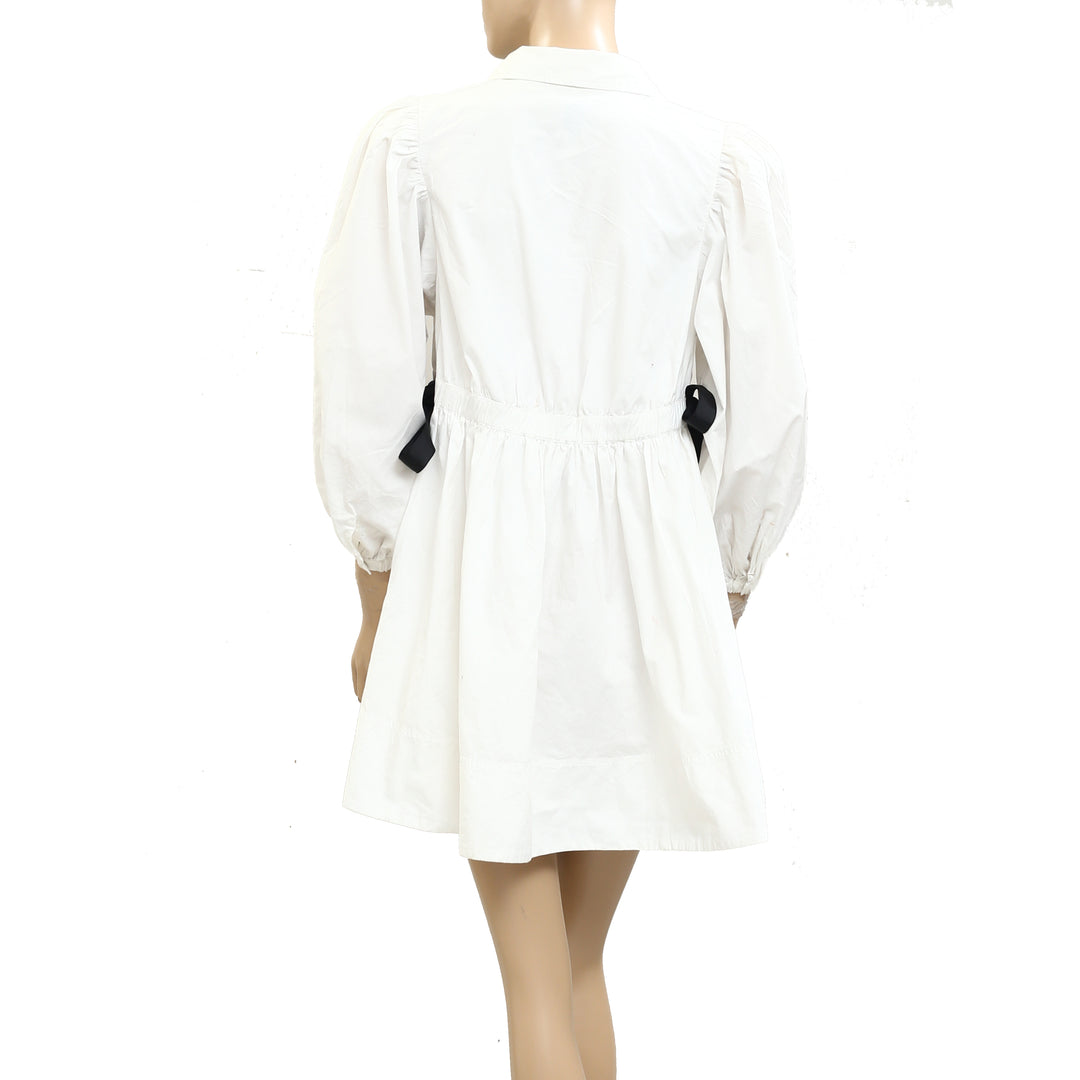 Maeve Anthropologie White Cotton Tunic Mini Dress