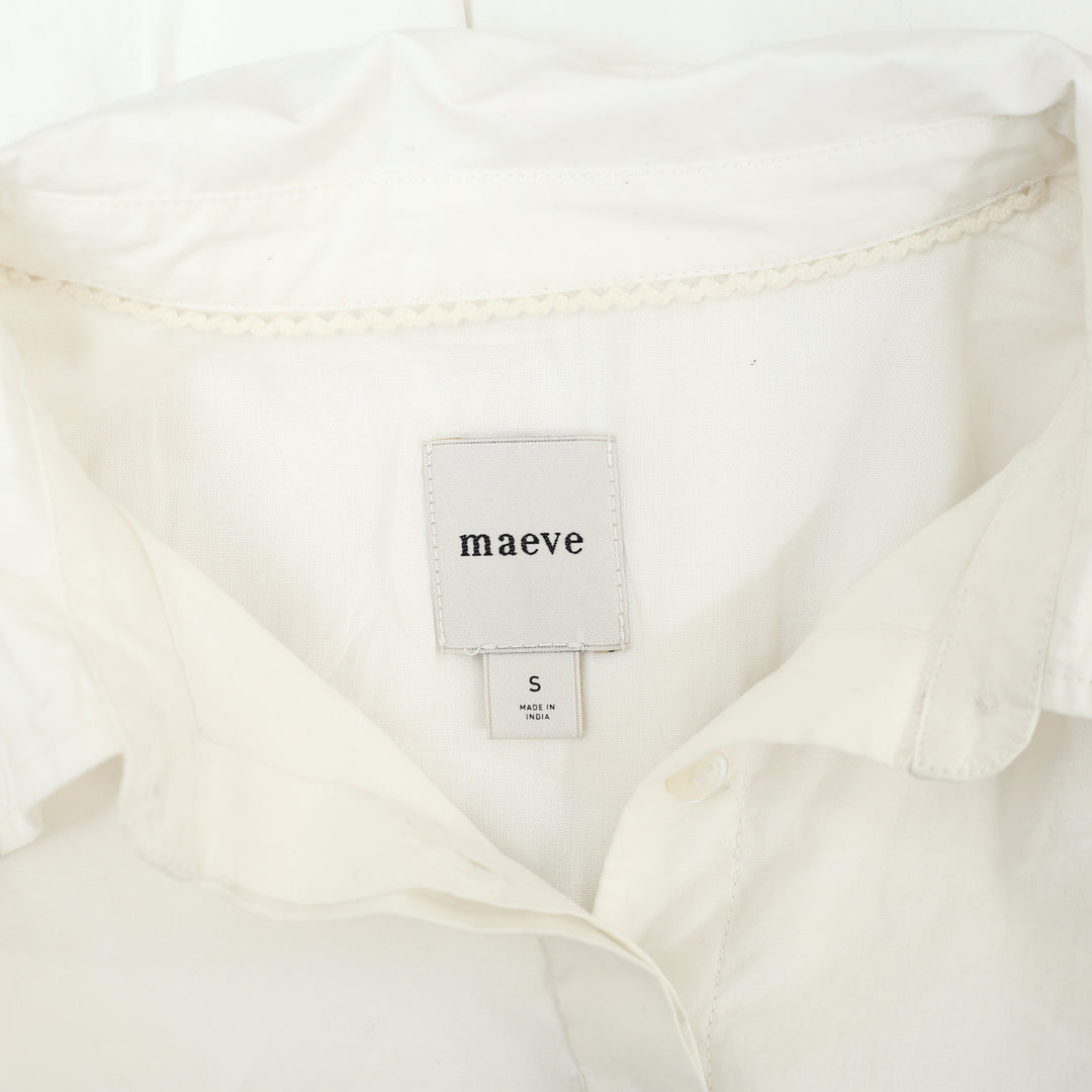 Maeve Anthropologie White Cotton Tunic Mini Dress