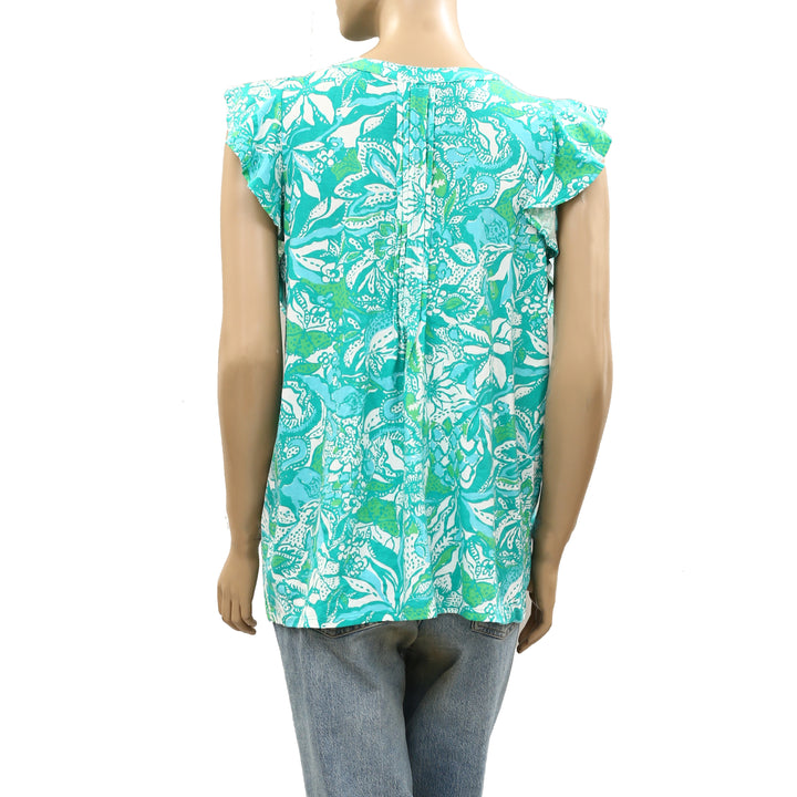 Lilly Pulitzer Golda Blouse Top Amalfi Sound The Sirens