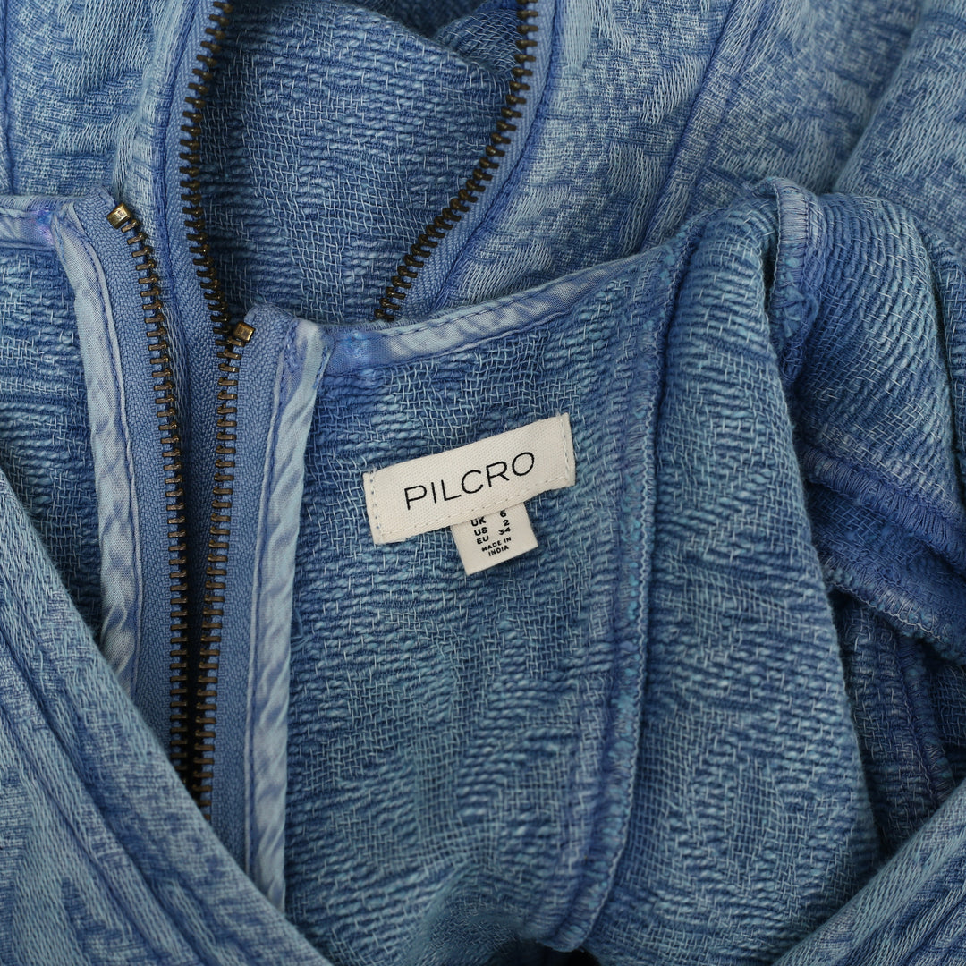 Pilcro Anthropologie Textured Blue Mini Dress