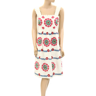 Sezane Floral Embroidered Patchwork Mini Dress