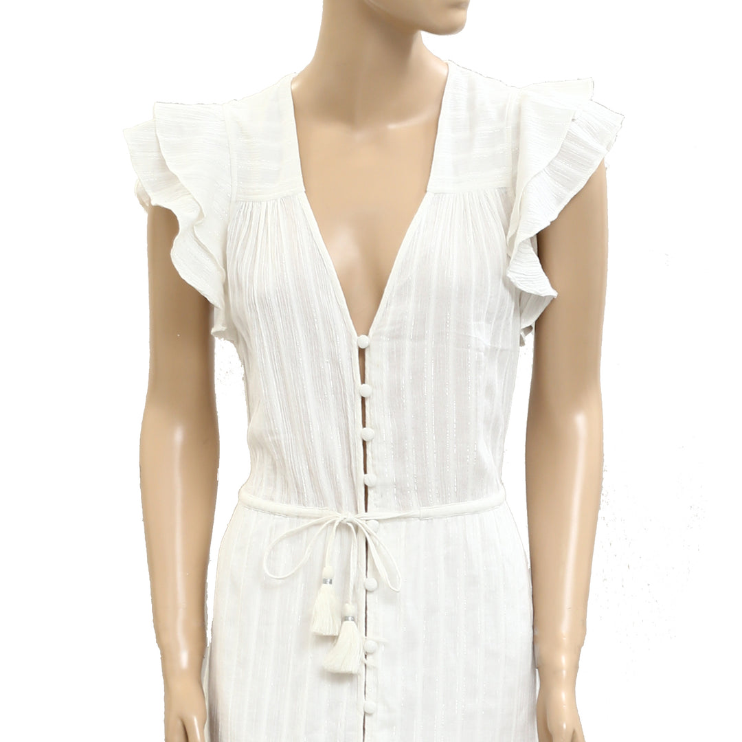 Veronica Beard Tinzia Lurex-Striped Midi Dress