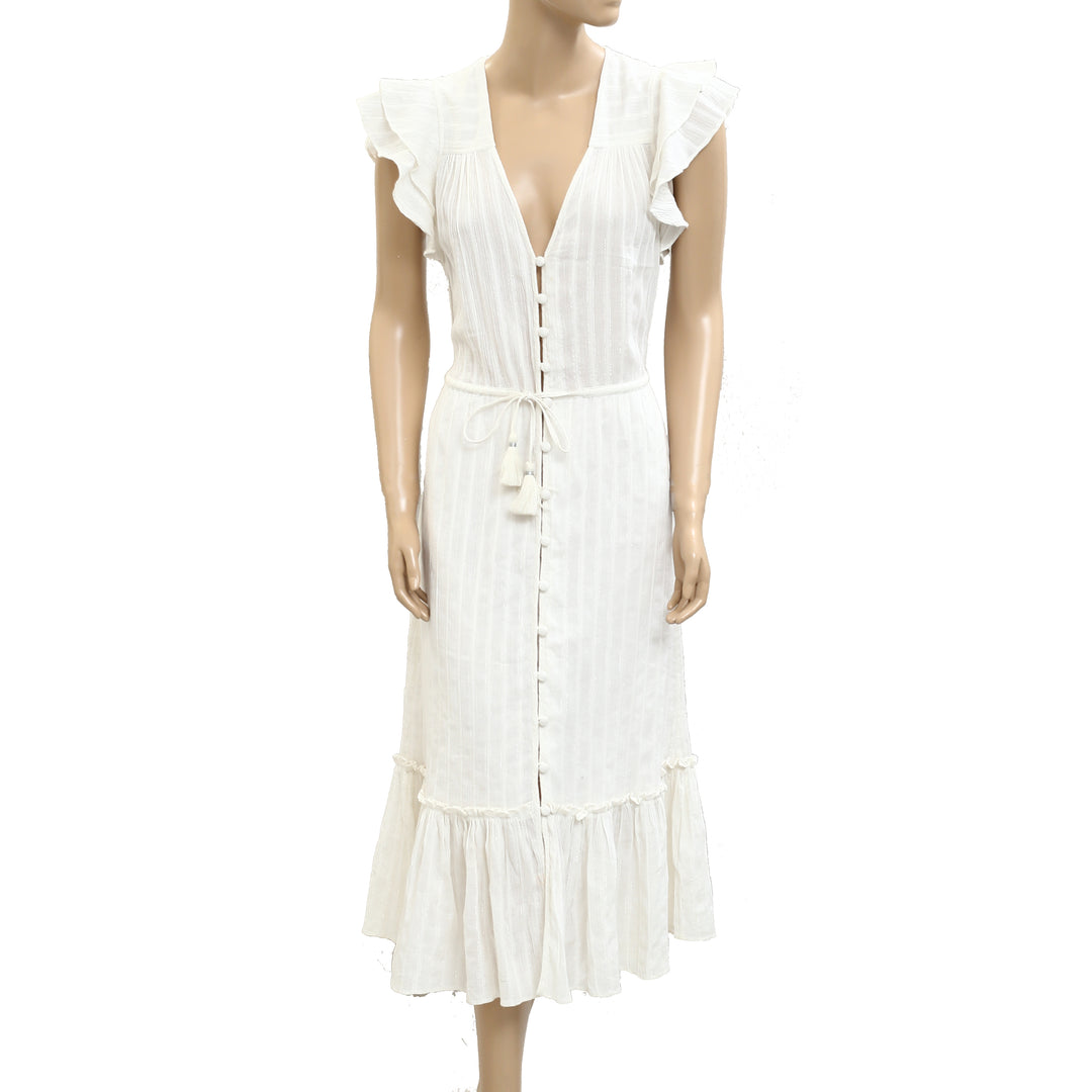 Veronica Beard Tinzia Lurex-Striped Midi Dress