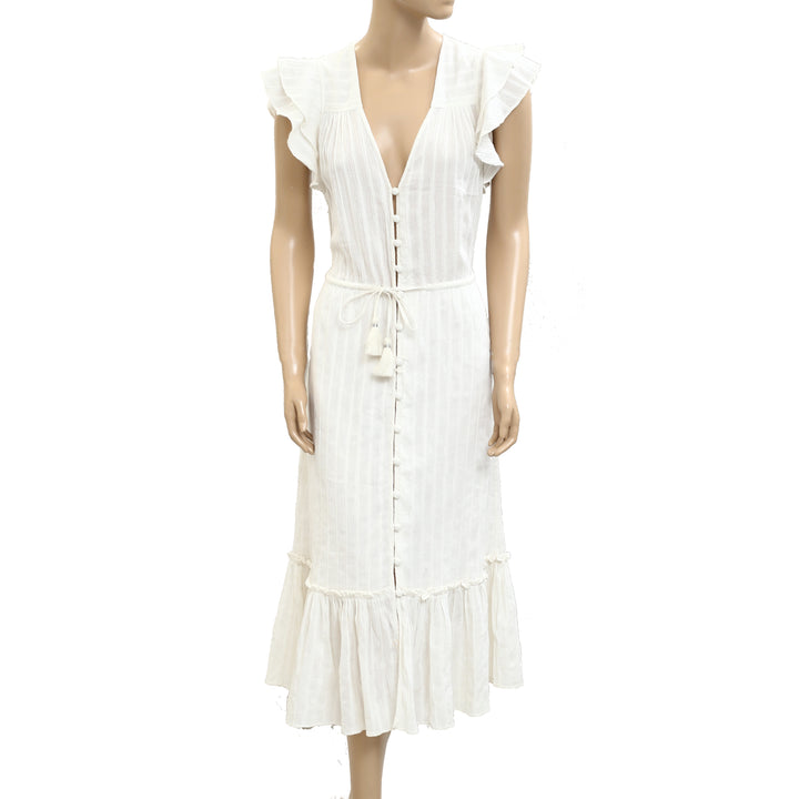 Veronica Beard Tinzia Lurex-Striped Midi Dress