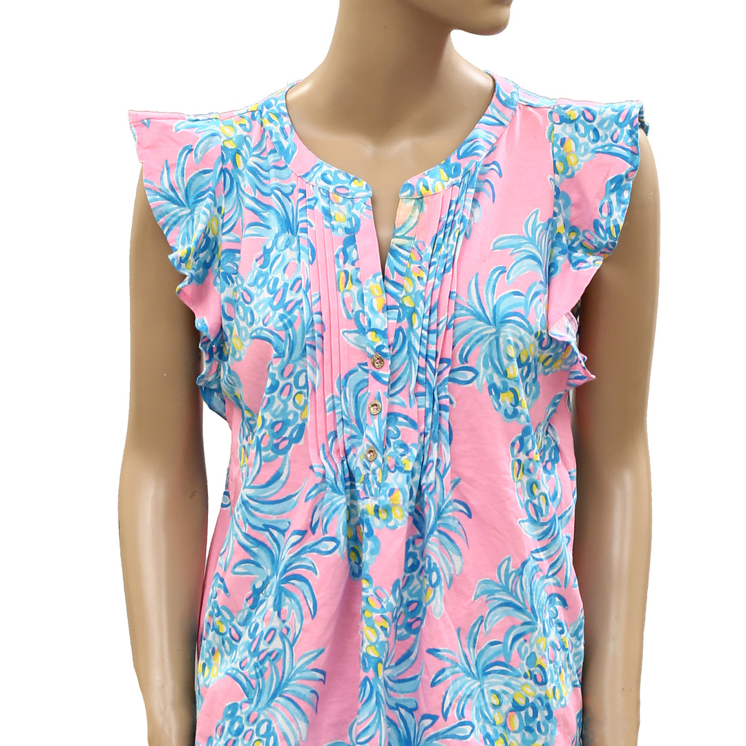 Lilly Pulitzer Golda Blouse Top Amalfi Sound The Sirens