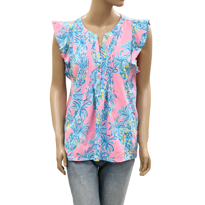 Lilly Pulitzer Golda Blouse Top Amalfi Sound The Sirens