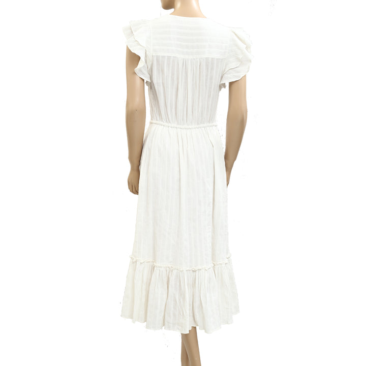 Veronica Beard Tinzia Lurex-Striped Midi Dress