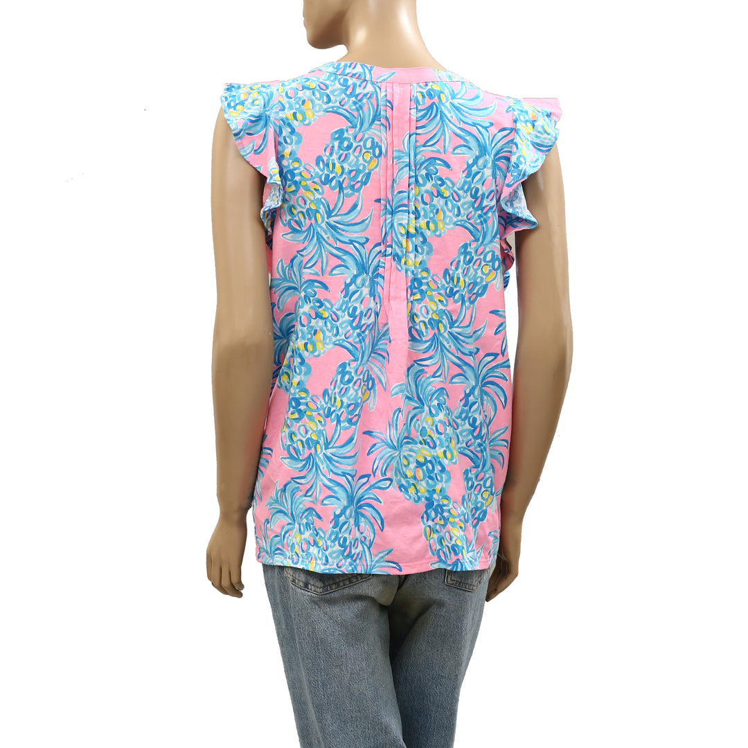 Lilly Pulitzer Golda Blouse Top Amalfi Sound The Sirens