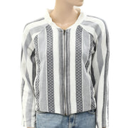 Anthropologie Striped Printed Blouse Top Jacket