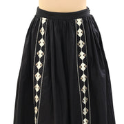 Ulla Johnson Embroidered Midi Skirt